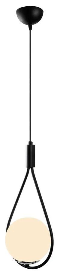 Lustră neagră-albă cu abajur din sticlă Mudoni – Opviq lights