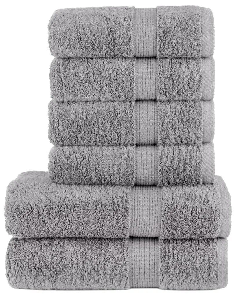 vidaXL Set de prosoape premium SOLUND, 6 piese, gri, 600 g/m²