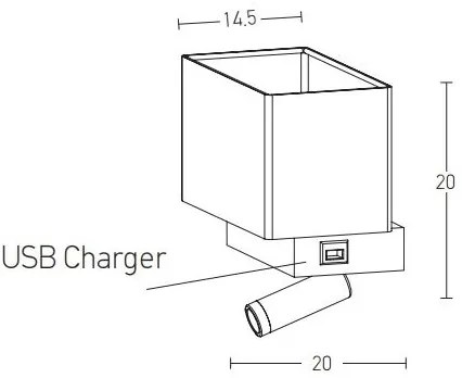 Lampă LED de perete LED/3W + 1xE27/40W/230V negru Zambelis H59