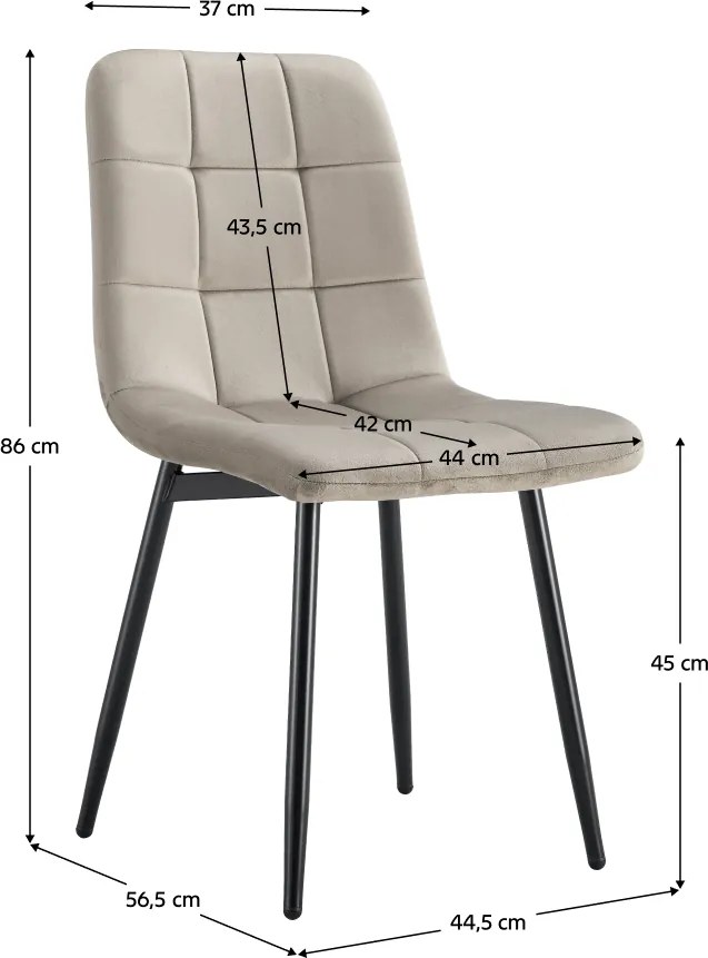 Scaun, material Velvet gri-maro Taupe/negru, RAMITA TIP 3
