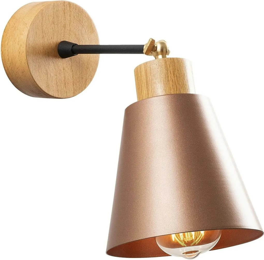 Lampa perete MANAVGAT N-612, roz auriu, metal, 14x25 cm