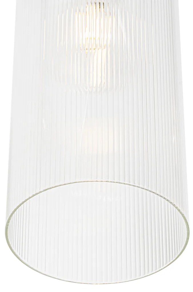 Lampă suspendată Art Deco aurie cu sticlă 7 lumini - Laura