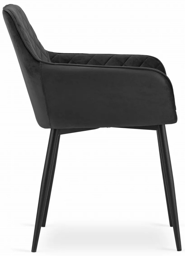 Scaun din catifea neagra NOLA