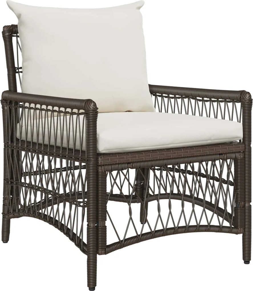 vidaXL Scaun pentru Grădină cu pernă Maro 73 x 61 x 77 cm poliratan