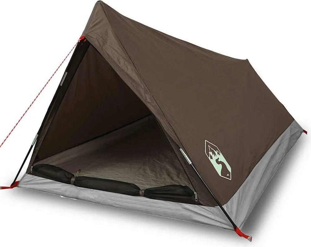 vidaXL Cort de camping pentru 2 persoane, maro, impermeabil