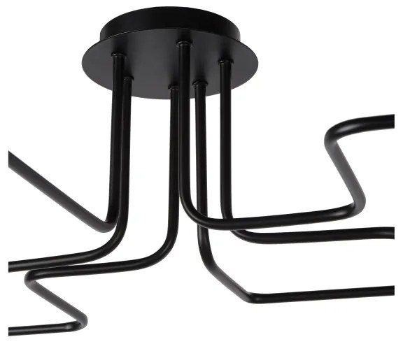 Lustră aplicată Lucide 21112/06/30 LESTER 6xE27/40W/230V negru