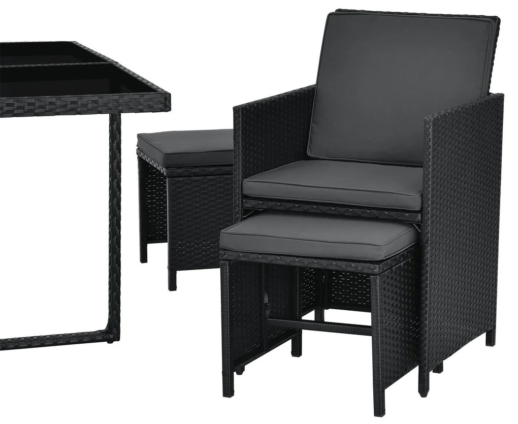Juskys Set canapele de grădină din ratan Baracoa L