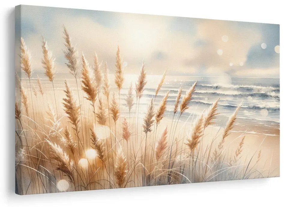 Tablou iarbă de pampas pe plajă