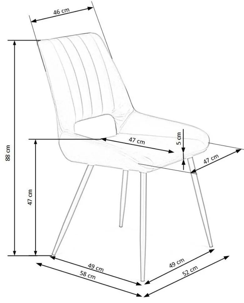 Scaun de bucaterie Thesia, gri/negru