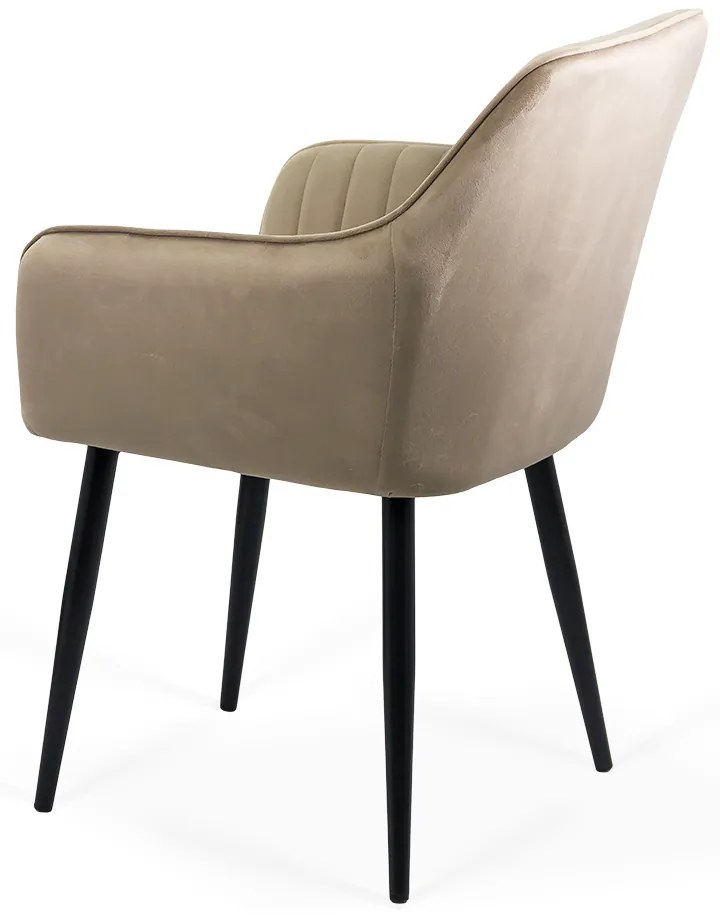 Fotoliu pentru cafenea din catifea cu picioare metalice BUC 259 bej