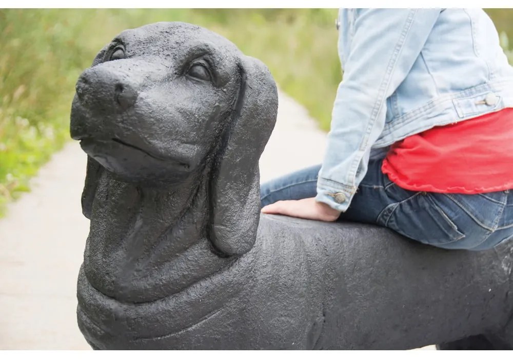 Bancă de grădină neagră Dachshund – Esschert Design