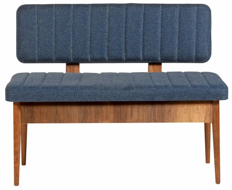 Bancă Vina Dark Blue and Walnut