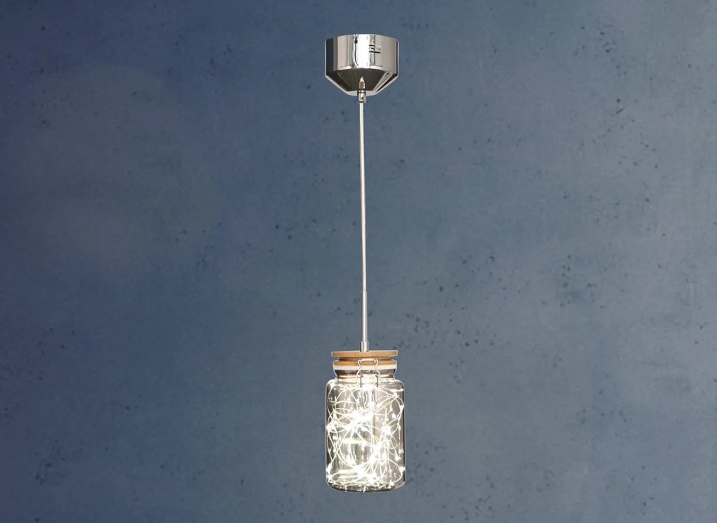 Pendul LED Shock KL142030, 5W, 200lm, lumina neutra, crom+fumurie, IP20, Klausen