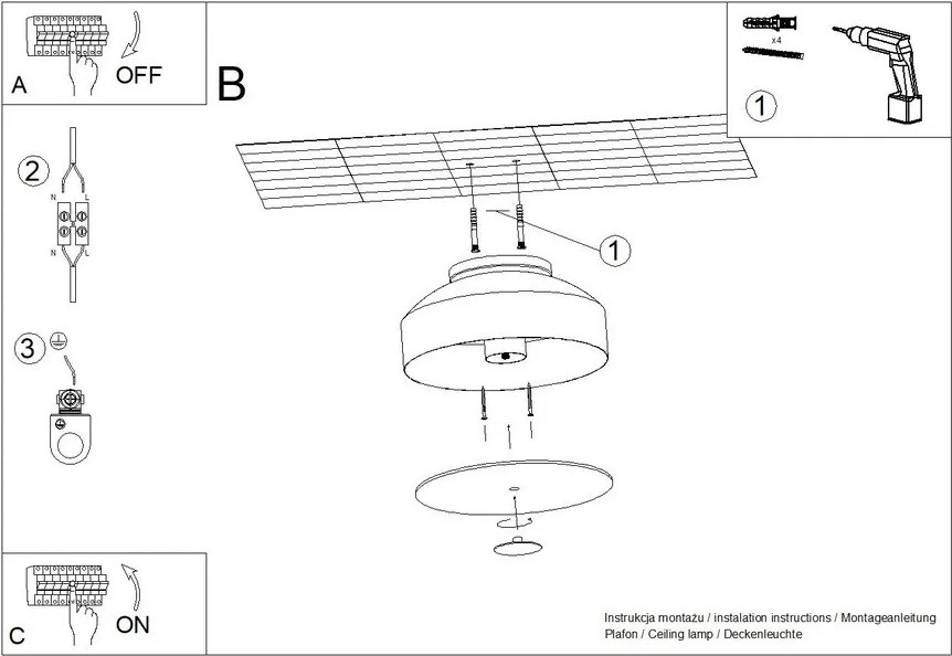Plafonieră albă Omiq – Sollux