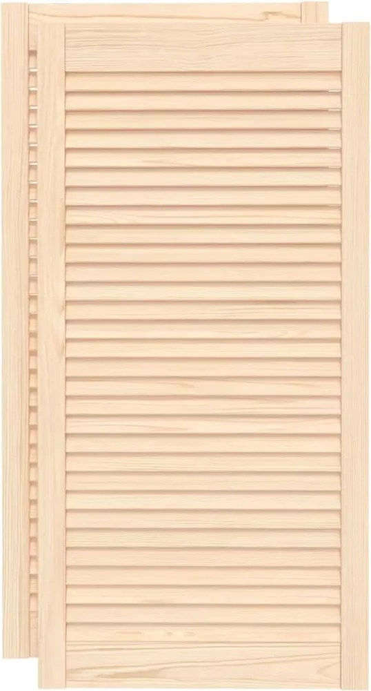 vidaXL Uși de dulap design lambriu 2 buc. 99,3x49,4 cm lemn masiv pin