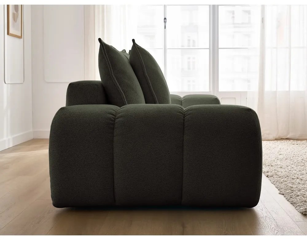 Canapea verde cu tapițerie din chenille 278 cm Everest – Bobochic Paris