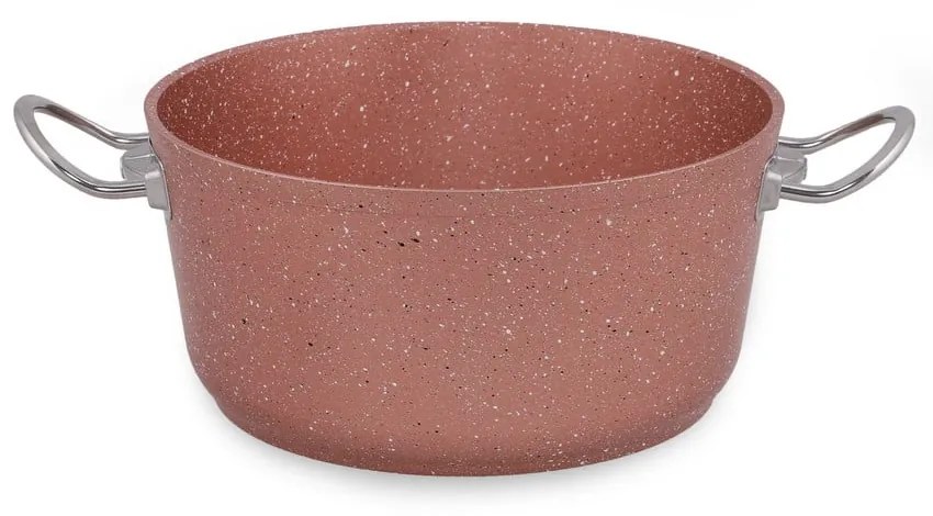 Cratiță din aluminiu înaltă cu capac Güral Porselen Classic, ø 24 cm, roz