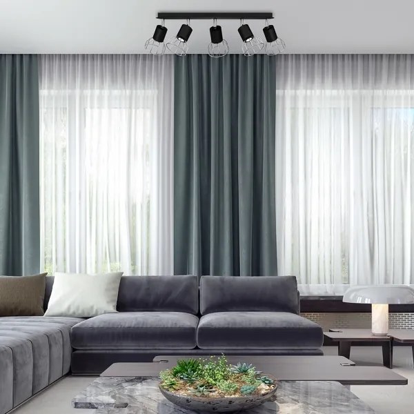 Spot DANTE 5xGU10/25W/230V negru/crom lucios