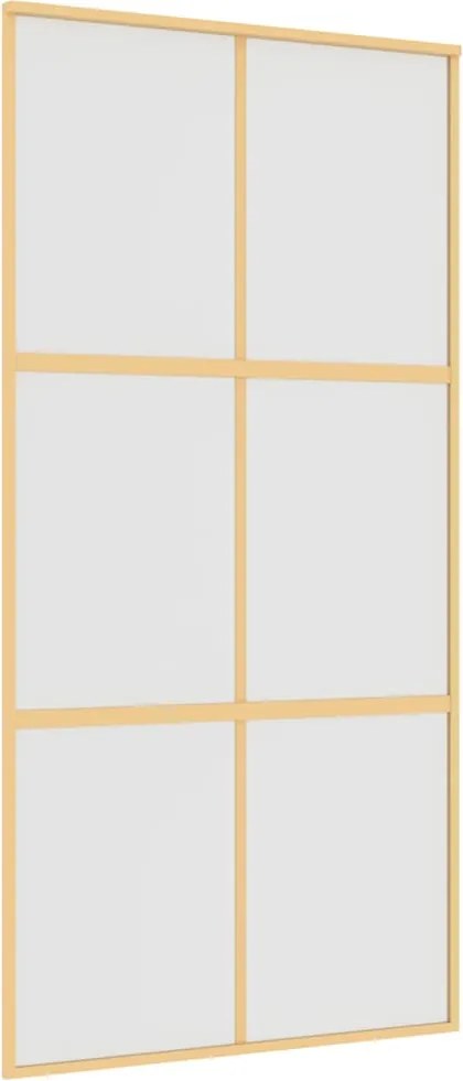 vidaXL Ușă glisantă, auriu, 102,5x205 cm, sticlă ESG mată și aluminiu