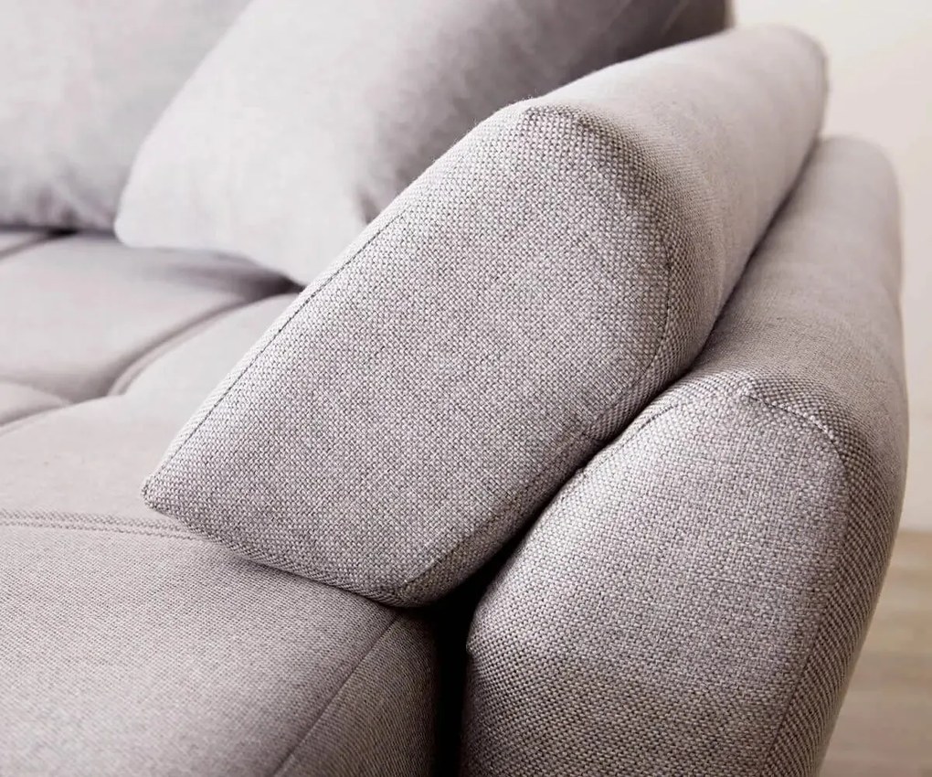 Colțar extensibil dumonde cu ladă de depozitare si sezut confortabil din spuma high-density, Loana Enjoy Grey II 270x185 cm