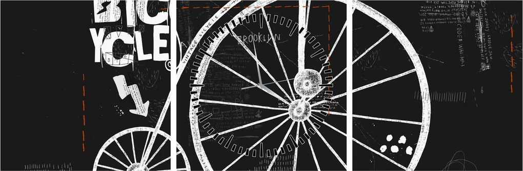 Tablou - Velociped (cu ceas) (90x30 cm)