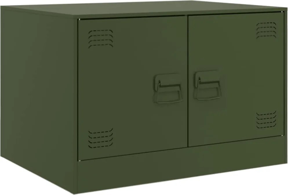 vidaXL Măsuță de cafea, verde măsliniu, 67x50x44 cm, oțel