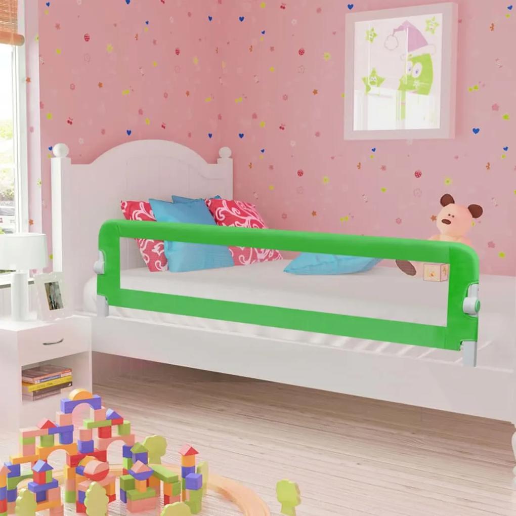 10169 vidaXL Balustradă de protecție pat copii, verde, 180x42 cm, poliester