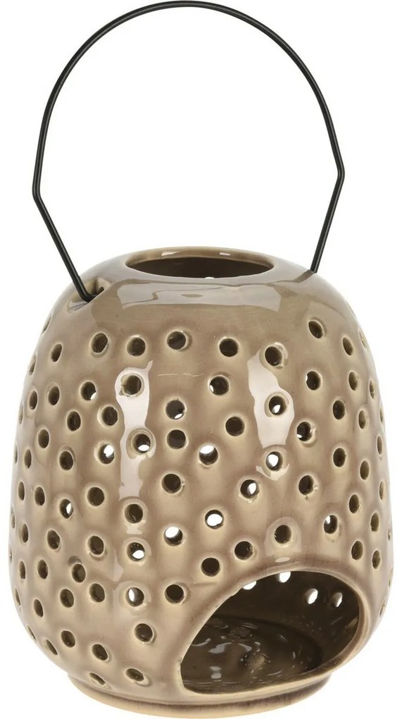 Felinar ceramic Dots gri, 15 x 23 cm
