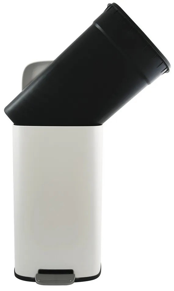 Coș de gunoi alb mat cu pedală din oțel 50 l Akira – Spirella