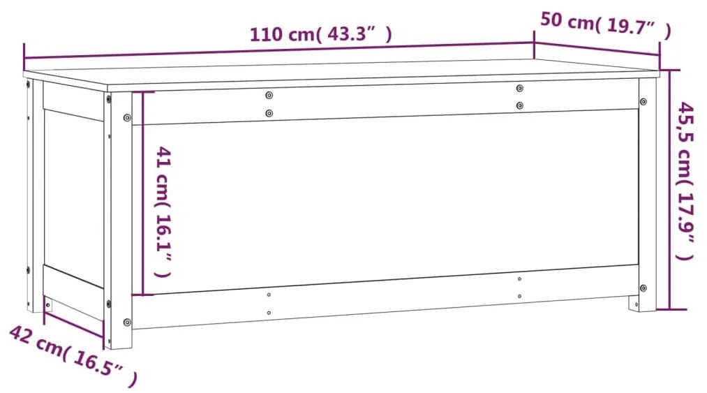 Cutie de depozitare, gri, 110x50x45,5 cm, lemn masiv de pin 1, Gri, 110 x 50 x 45.5 cm