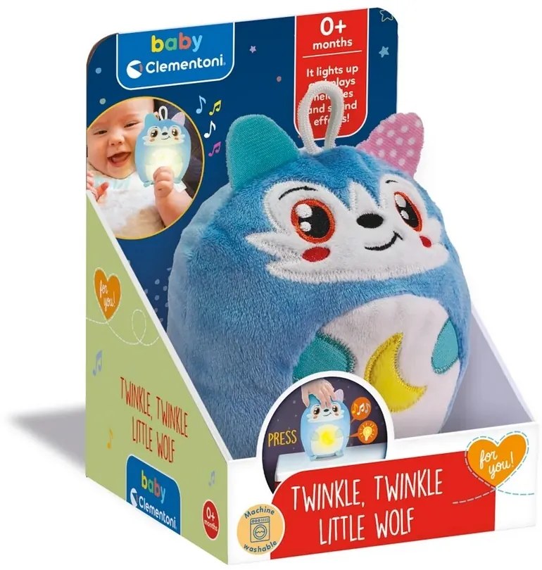 Lup interactiv de pluș Clemmy baby cu luminănocturnă și sunete