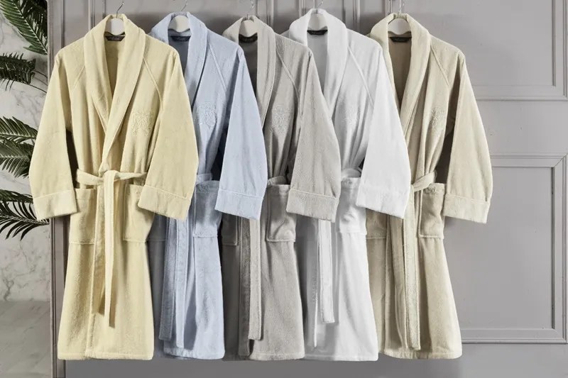 Halat unisex din modal DELUXE Alb / White XXL