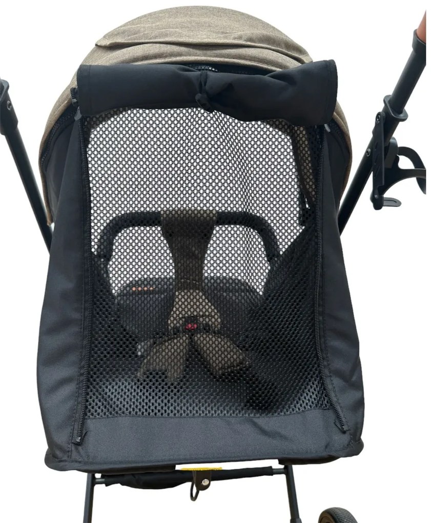 Carucior sport pentru copii cu maner reversibil si pliere compacta tip troller, 6-36 luni - CPC-52-crem
