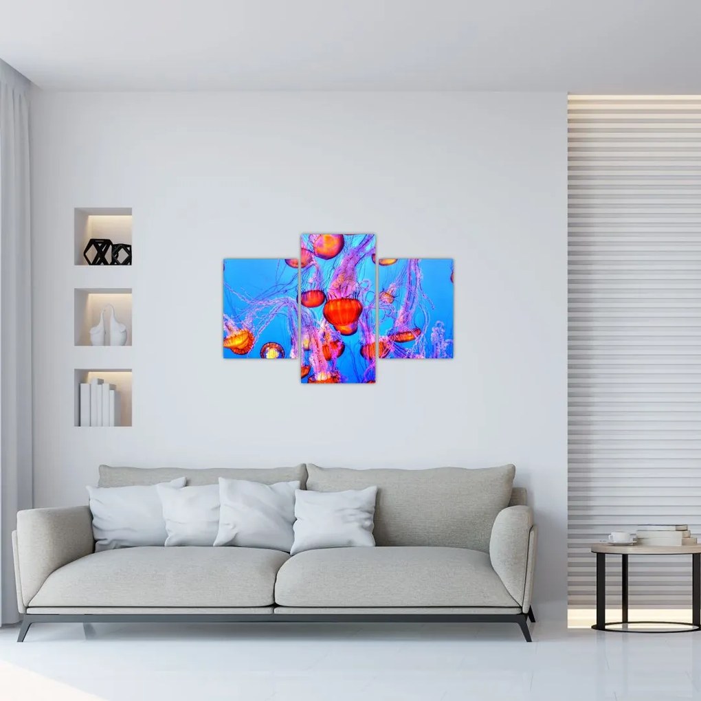 Tablou cu meduse în mare (90x60 cm)