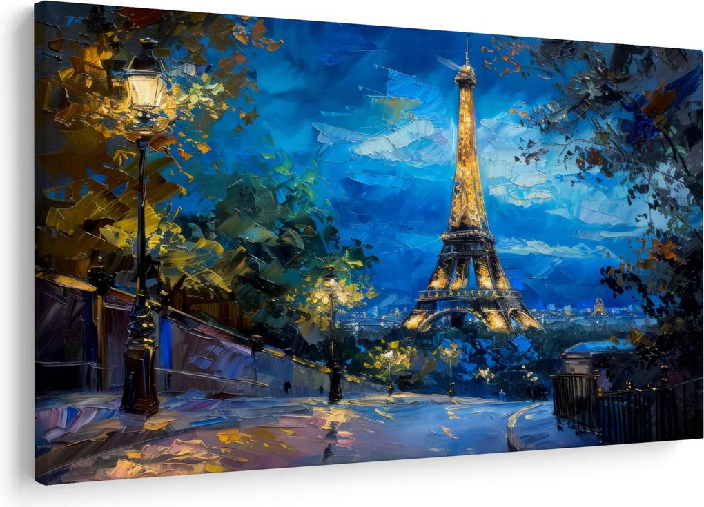 Tablou - Pictură în ulei a Turnului Eiffel (90x60 cm)