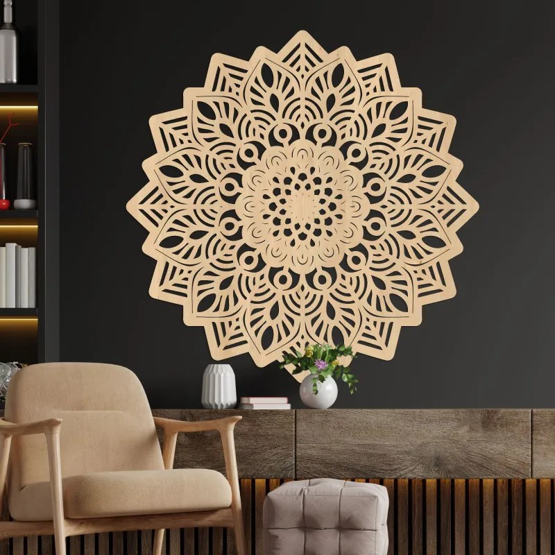SENTOP | Decorațiune de perete din lemn în formă de mandala soarelui - IGNEUS