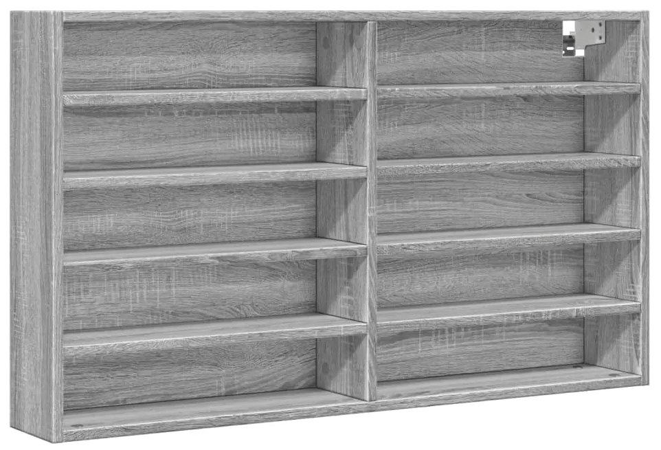 847931 vidaXL Dulap cu vitrină, sonoma gri, 100x15x58 cm, lemn prelucrat