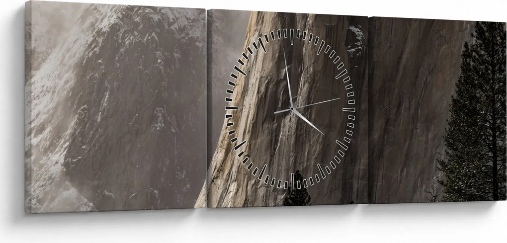 Tablou din valea Yosemite parcul național, SUA (cu ceas) (90x30 cm)