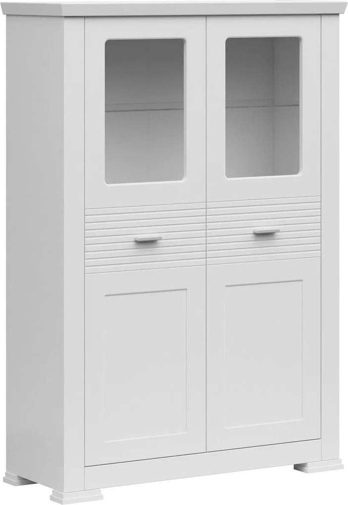 Comoda AGNES, alb, PAL laminat, 150x39x104 cm