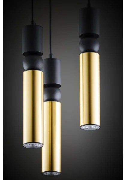 Lustră pe cablu Jupiter 2016 ALAS 3xGU10/10W/230V auriu/negru