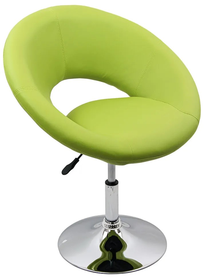 Scaun lounge verde REL 218 din piele ecologică cu cadru cromat reglabil