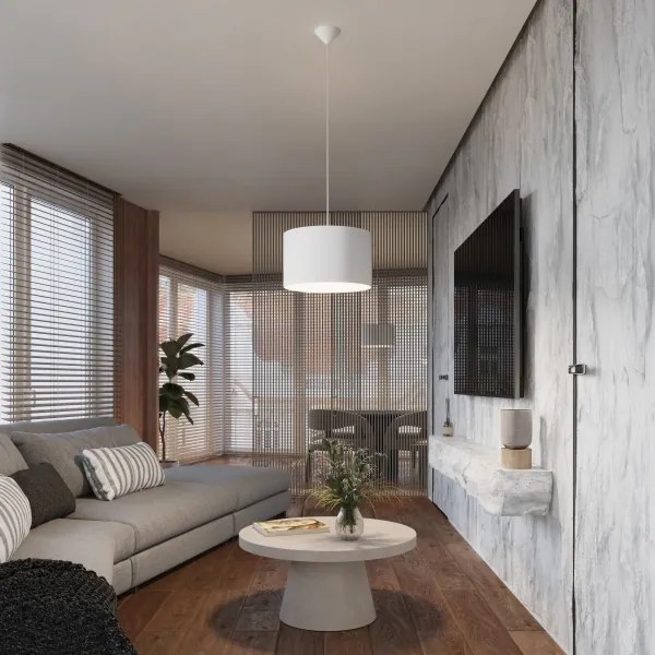 Lustră pe cablu Sollux SL.1403 NOVA 1xE27/15W/230V d. 30 cm alb