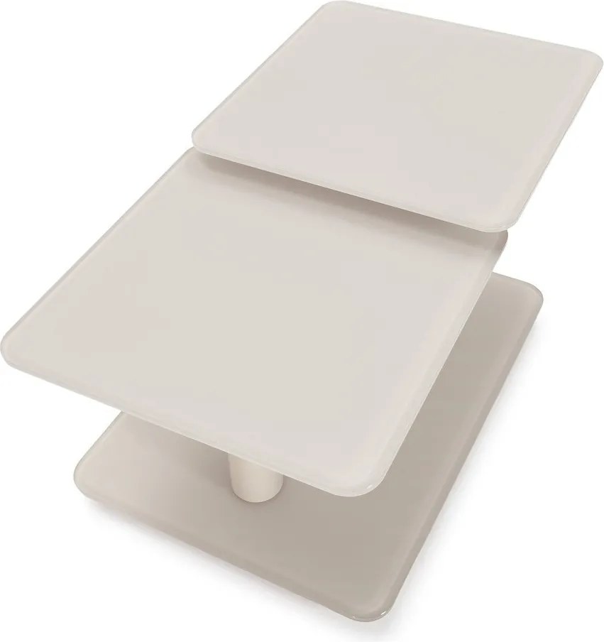 Măsuță de cafea crem din sticlă 54x115 cm Elvi – Marckeric