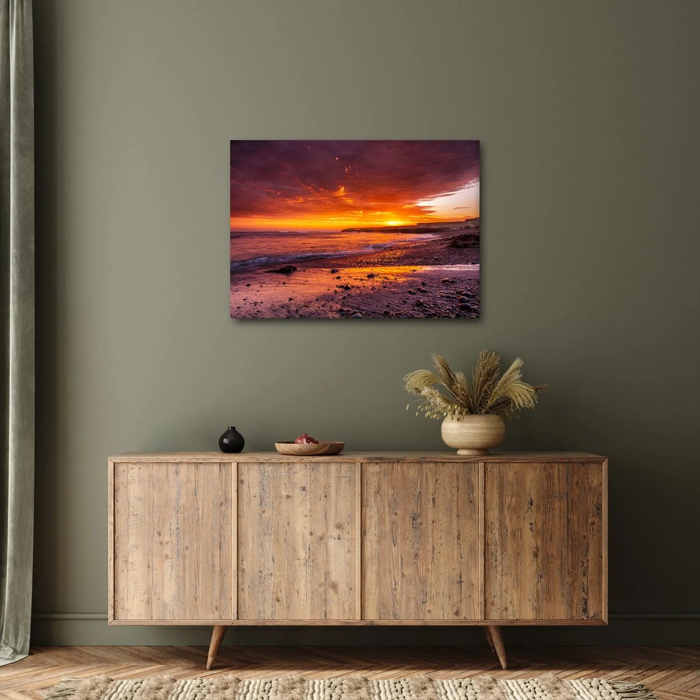 Tablou cu apus de soare la mare (70x50 cm)