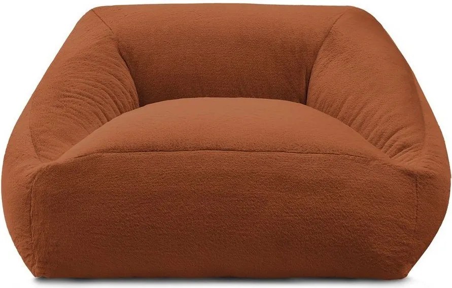 Fotoliu bean bag portocaliu cu tapițerie din blană artificială Lilibet – Bobochic Paris