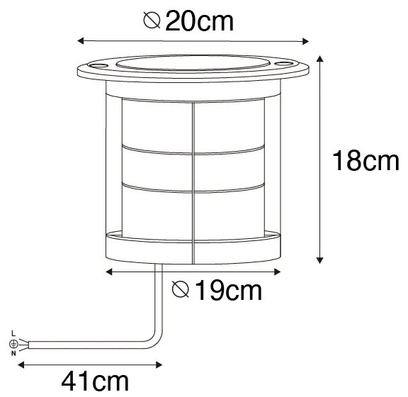 Set de 6 spoturi îngropate din oțel AR111 reglabile IP65 - Delux Honey