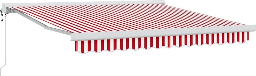 vidaXL Copertină Roșu și Alb 350 x 250 x 165 cm Poliester și Aluminiu