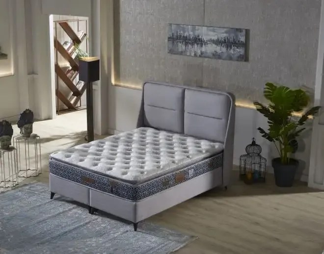 Set Pat tapițat Varna cu saltea inclusa Hiperia 160*200