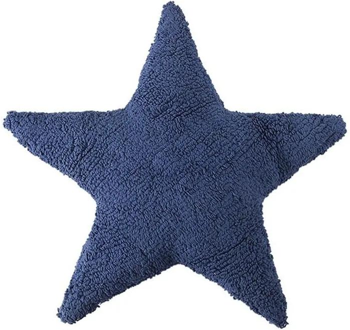 Perna decorativa albastru navy din bumbac pentru copii 54x54 cm Star Navy Lorena Canals