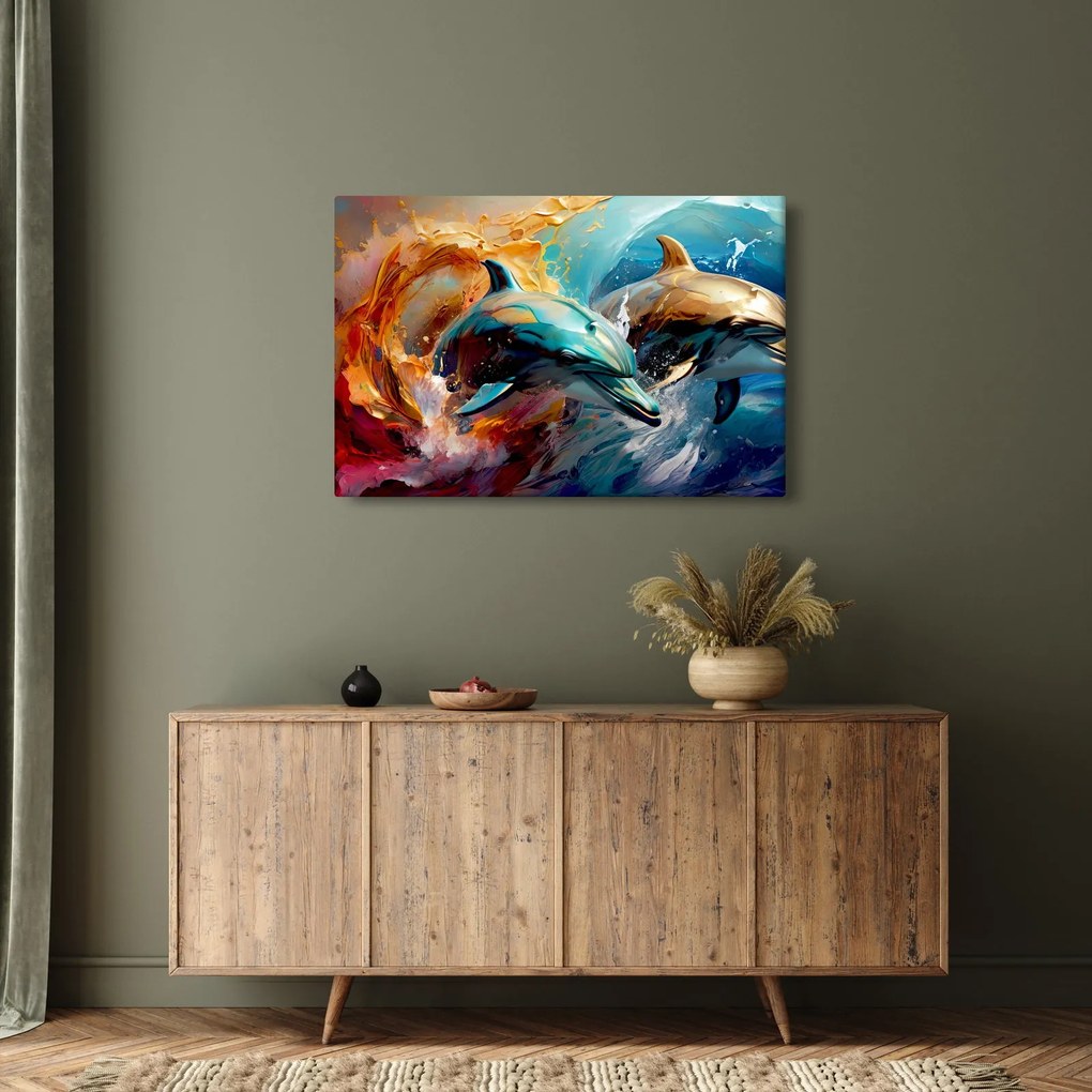 Tablou - Pictură de delfin (90x60 cm)